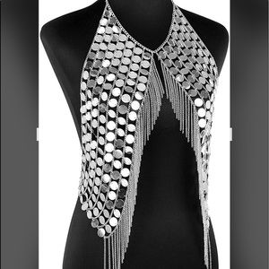 Halter Backless Bra Body Chain Necklace Tassels